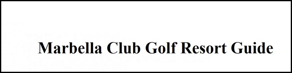 marbella club golf resort