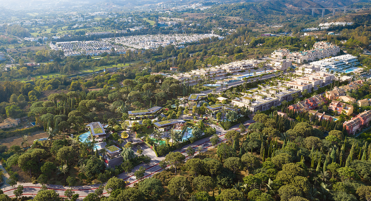 Karl Lagerfeld development marbella golden mile aerial view