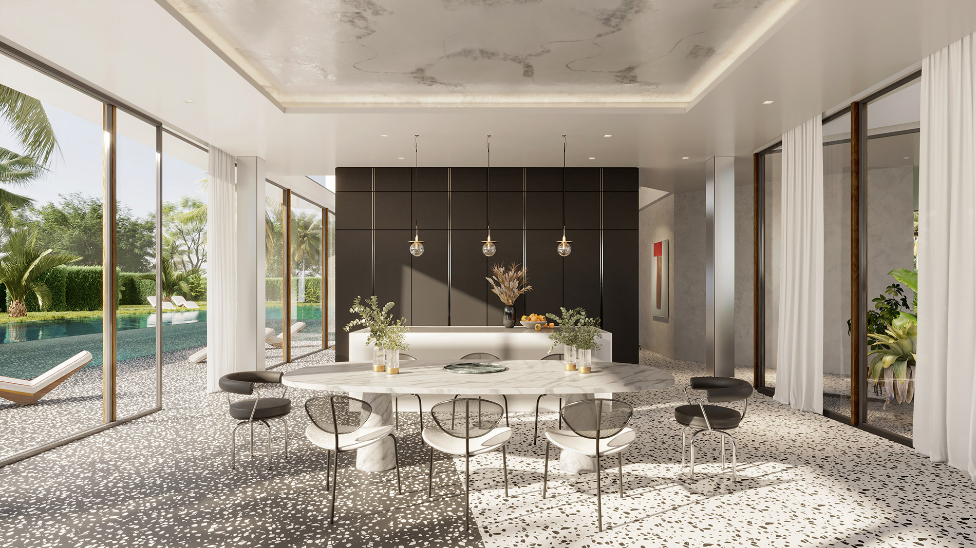 Karl Lagerfeld villas Marbella Interior design living room