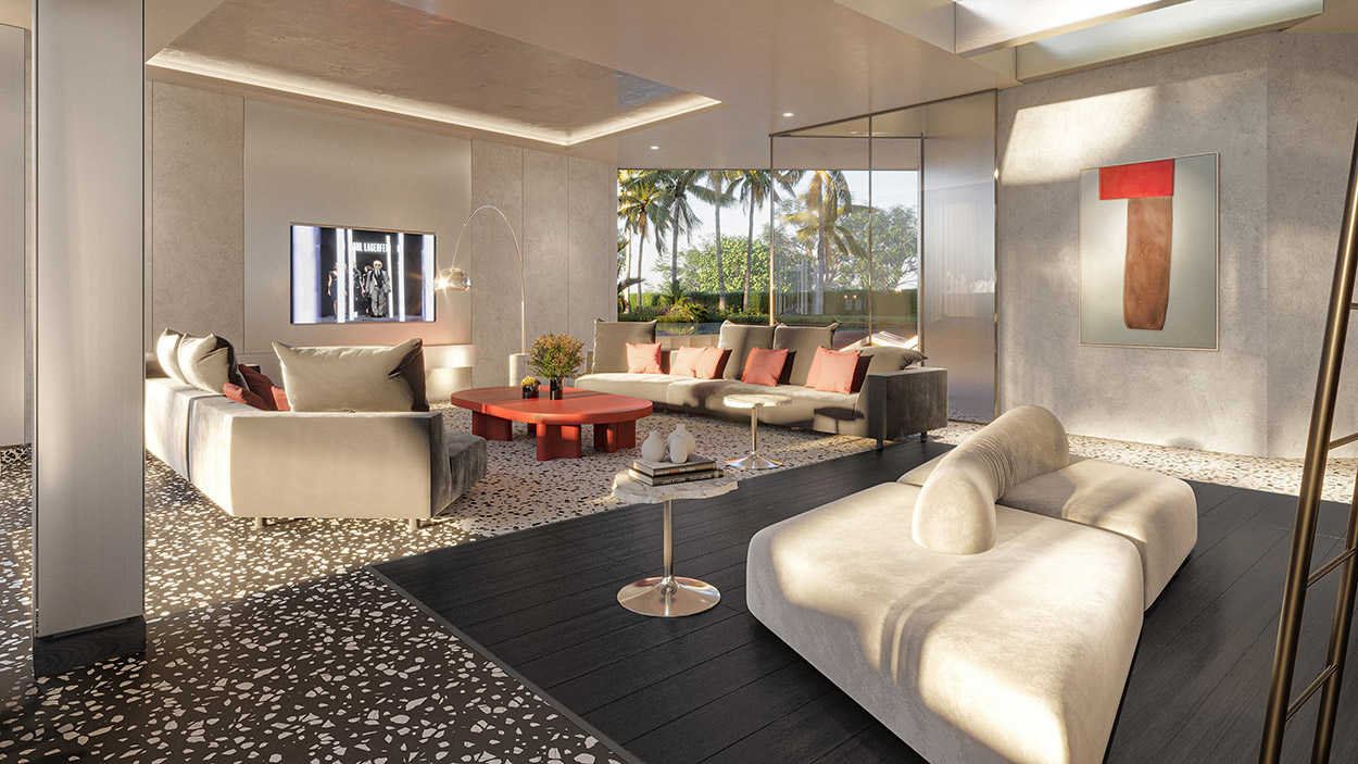 Karl Lagerfeld villas Marbella Living space