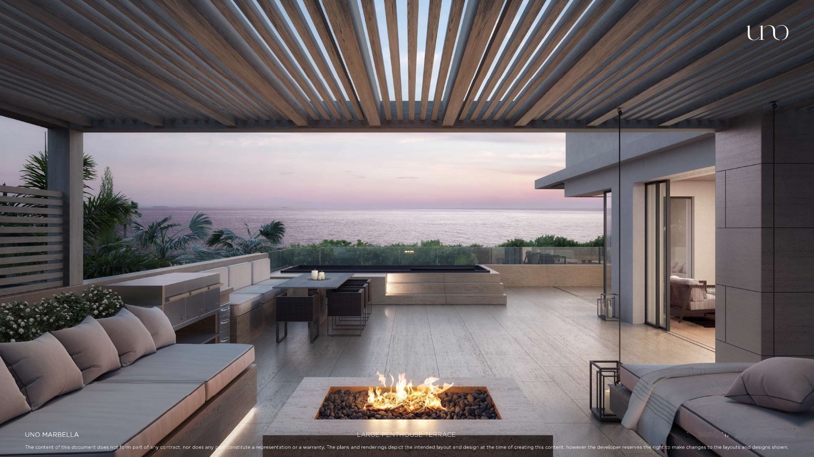 beachfront terrace Uno Marbella